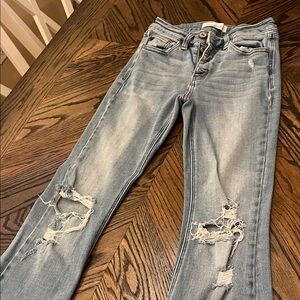 KanCan Distressed Blue Flare Jeans